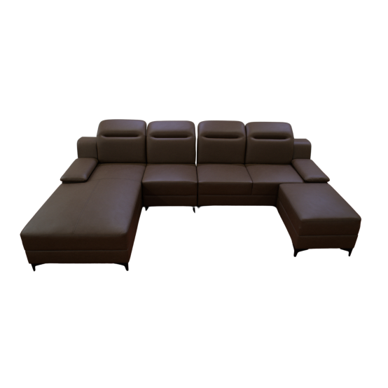 Sofa Góc Giả Da Kèm Đôn - HN01