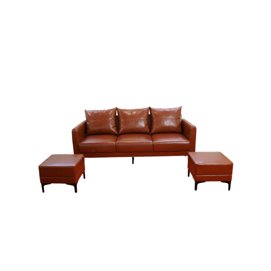 Sofa Băng Giả Da Kèm Đôn - HN07